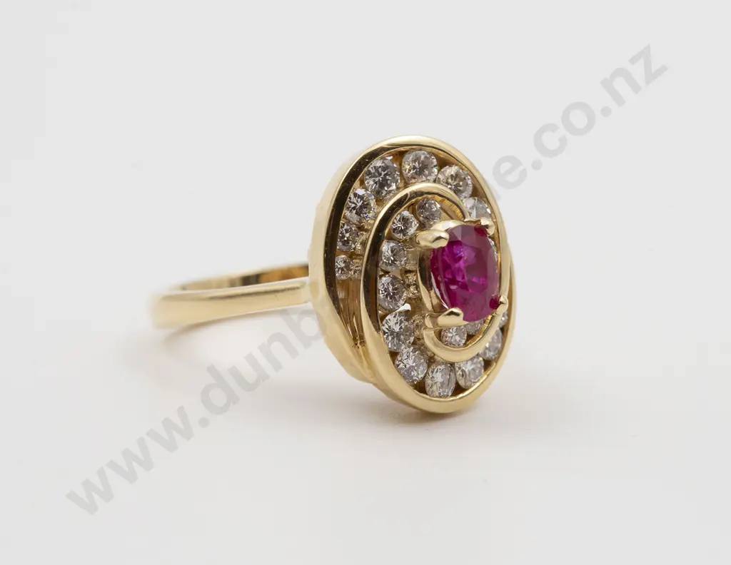 18ct 23stone Ruby and Diamond Ring Image 1++