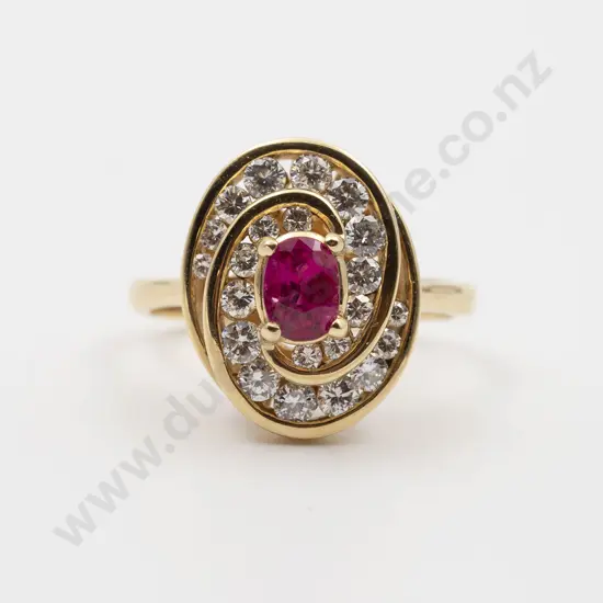 18ct 23stone Ruby and Diamond Ring