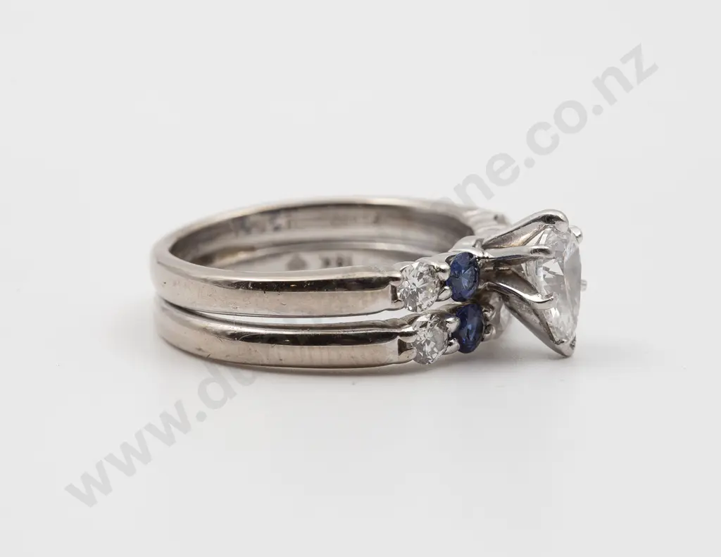 Platinum and 18ct White Gold Solitaire Diamond Ring Image 1++
