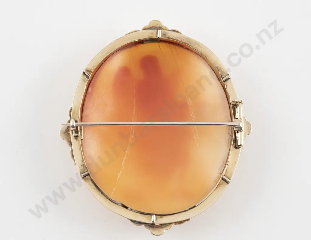 Large Victorian 9ct Framed Cameo Brooch Image 1++