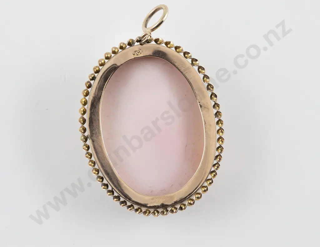 Late Victorian 9ct Framed Cameo Pendant Image 1++