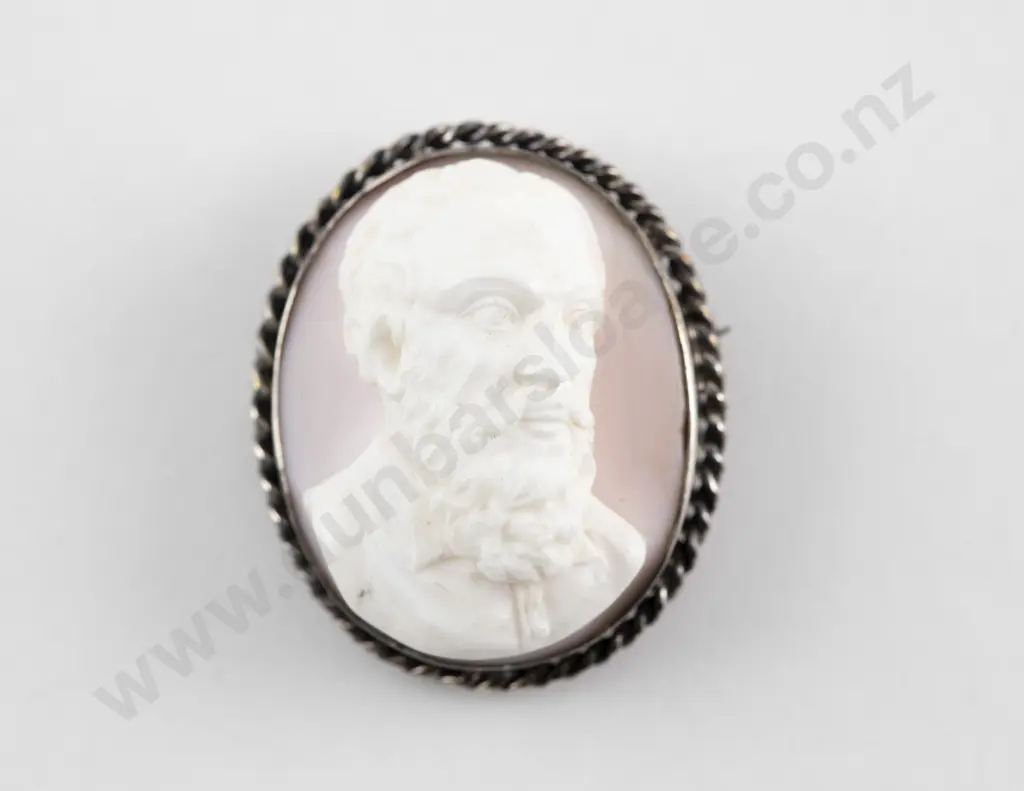 Victorian S/S Framed Cameo Portrait Brooch Image 1++