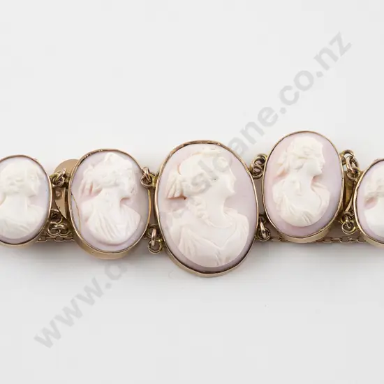 Victorian 9ct Mounted Cameo Bracelet