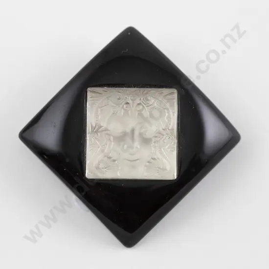 Original Boxed Lalique Masque de Femme brooch