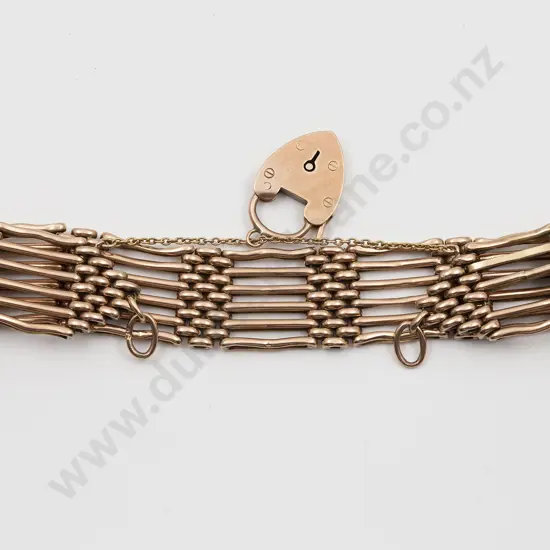 9ct Wide Gate Link Bracelet