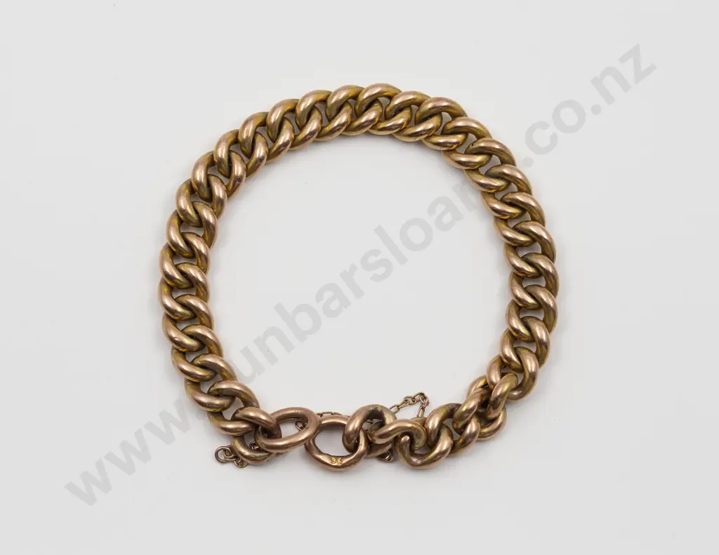 9ct Hollow Curb Link Bracelet Image 1++