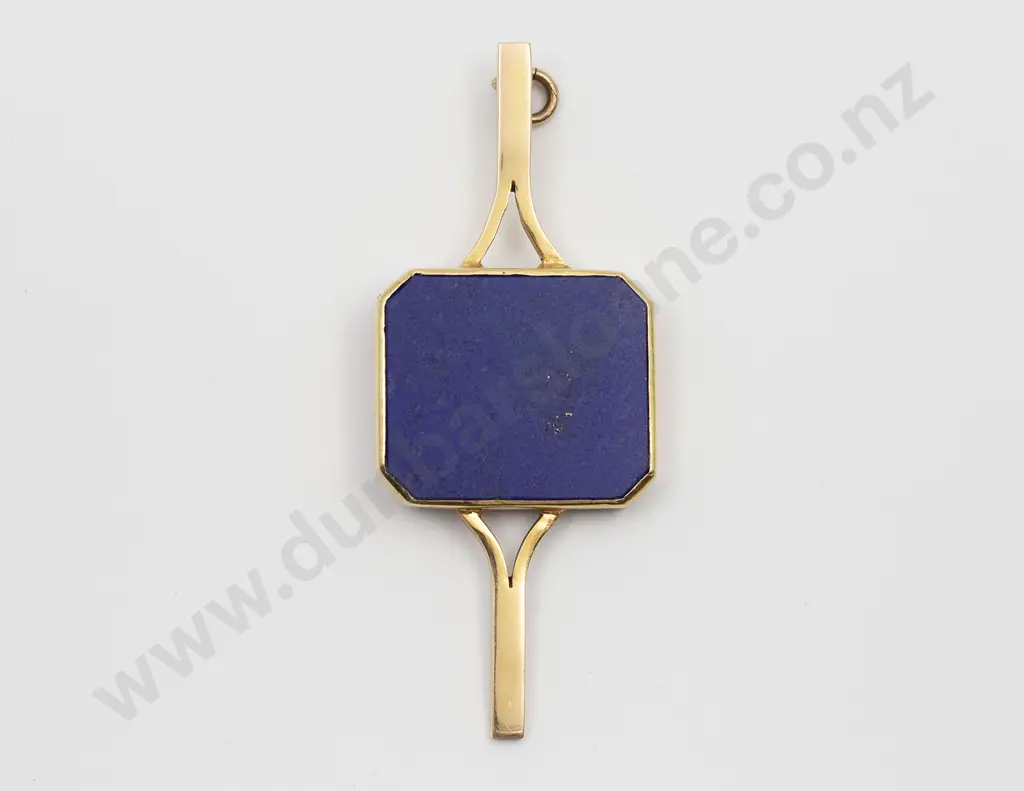 18ct Single Lapis Lazuli Pendant Image 1++