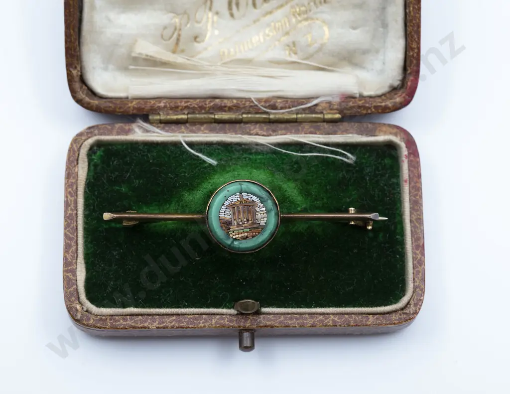 Victorian 9ct Micro Mosaic Bar Brooch Image 1++