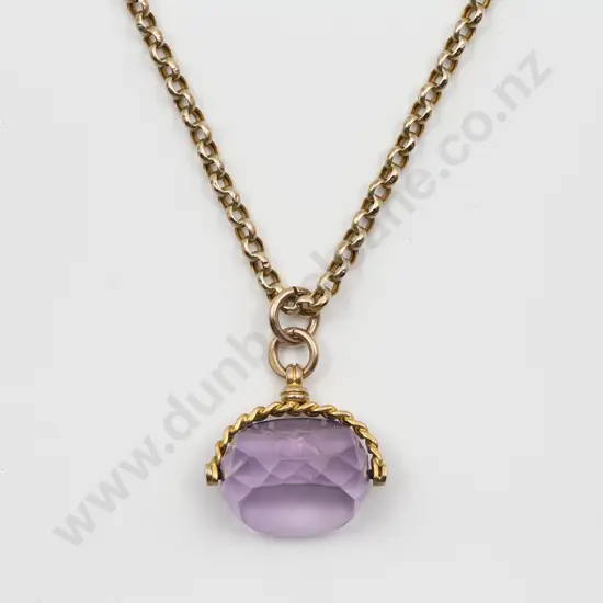 Victorian 9ct Mounted Amethyst Swivel Fob
