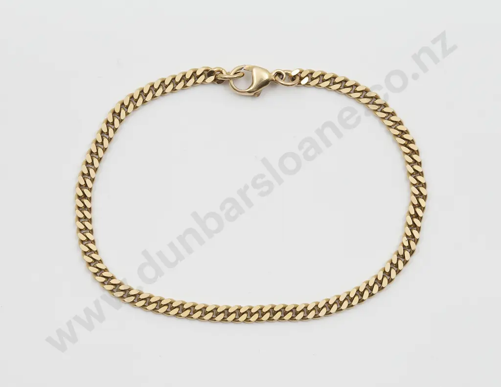 14ct Modern Flat Curb Link Bracelet Image 1++