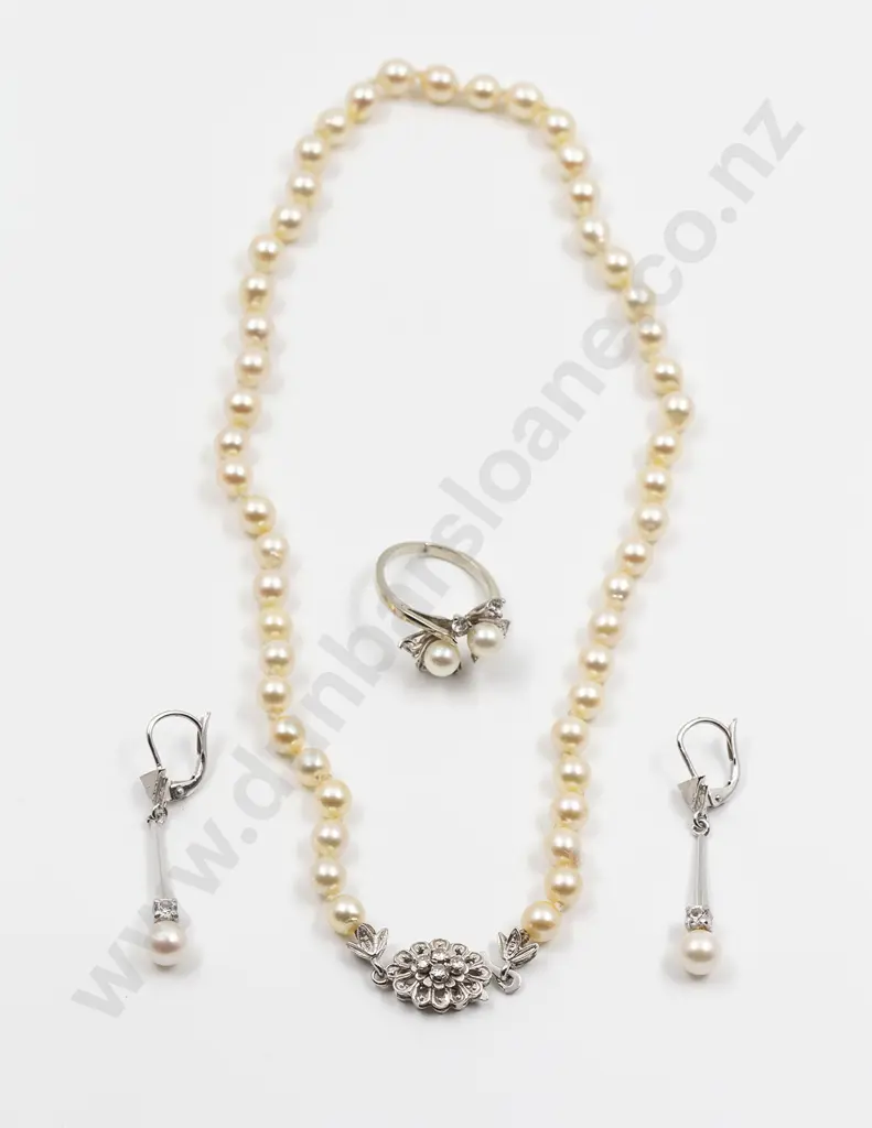Uniform Single Strand Cultured Pearl Necklace Image 1++