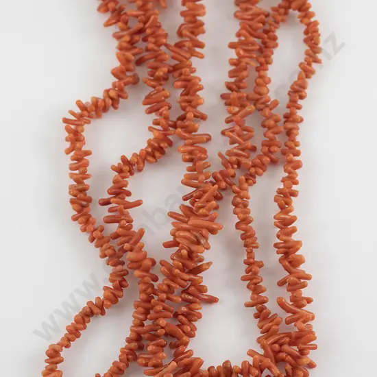 Edwardian Single Strand Small Branch Form Coral Necklace