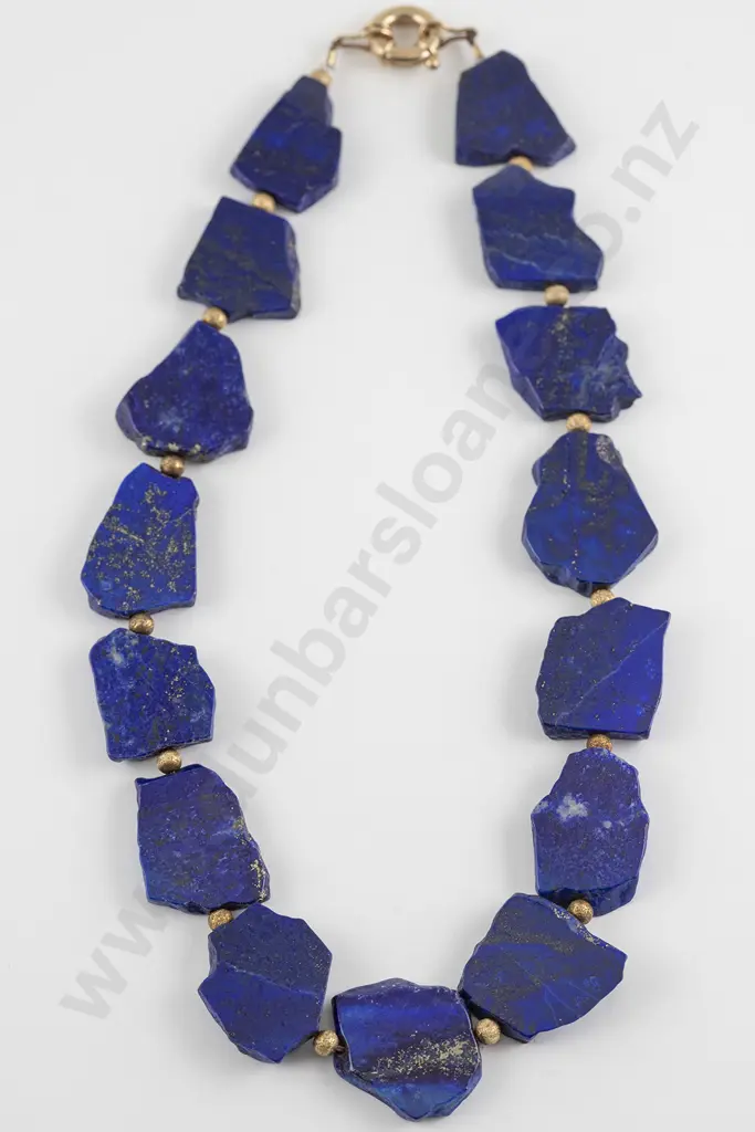 Single Strand Lapis Lazuli Necklace Image 1++