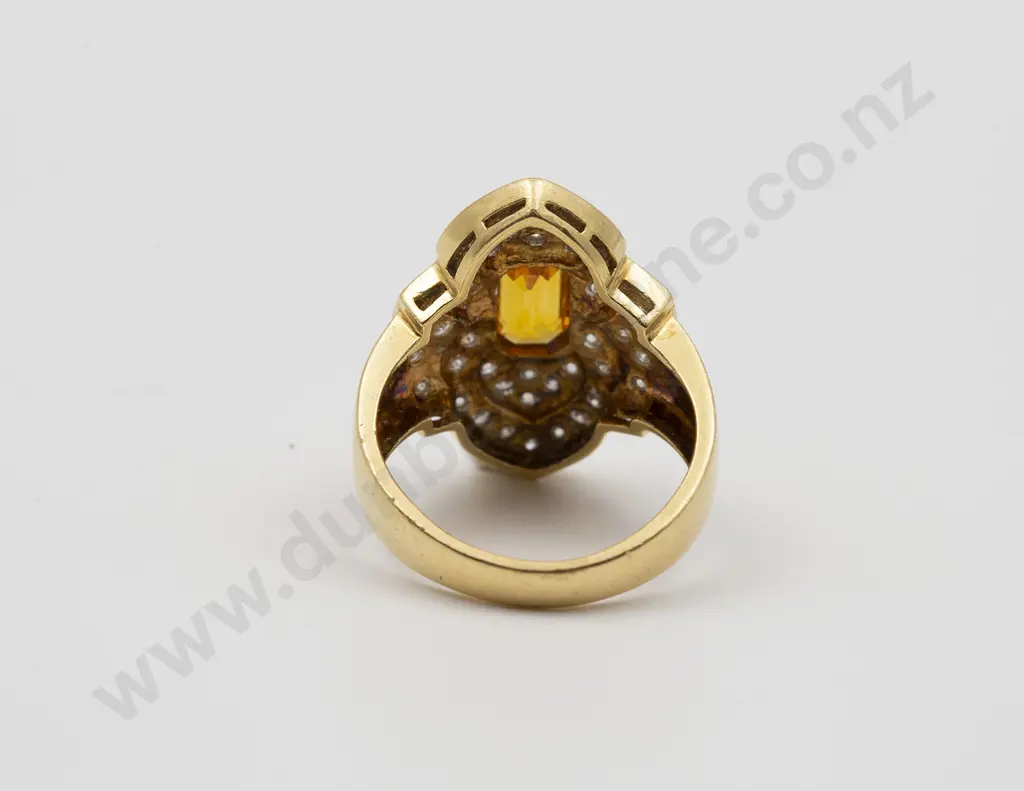 14ct 45stone Yellow Sapphire and Diamond Dress Ring Image 1++