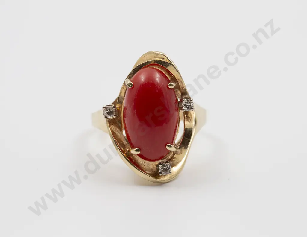 14ct Single Coral Dress Ring Image 1++