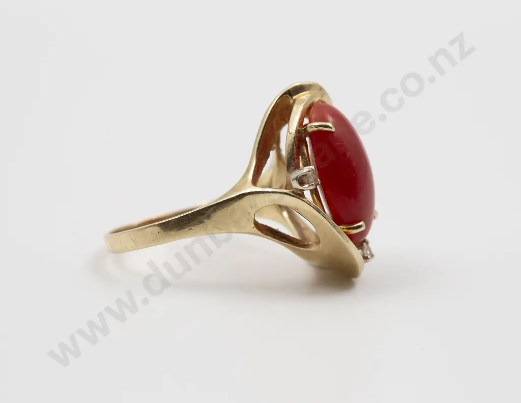14ct Single Coral Dress Ring Image 1++