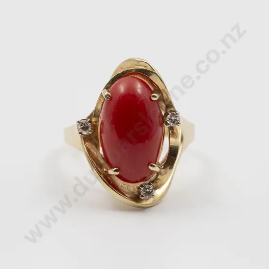 14ct Single Coral Dress Ring