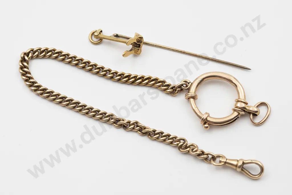 18ct Anchor Stick Pin Image 1++