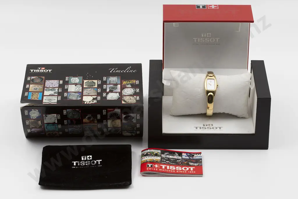 Tissot Gold Plated Steel Quartz Ladies Cocktail Wrist Watch Image 1++