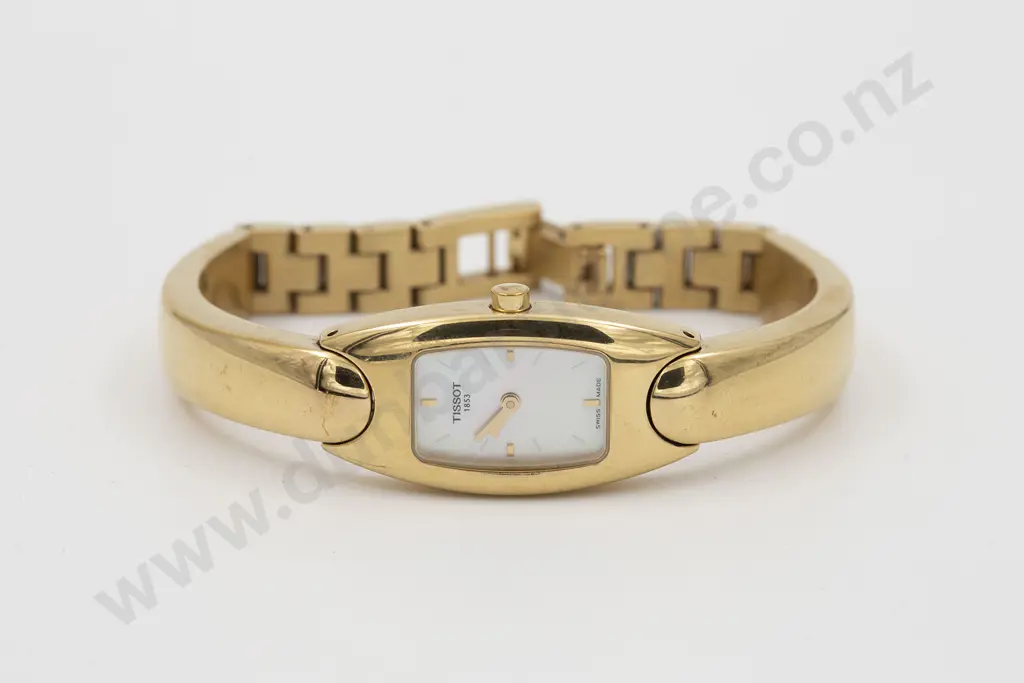 Tissot Gold Plated Steel Quartz Ladies Cocktail Wrist Watch Image 1++