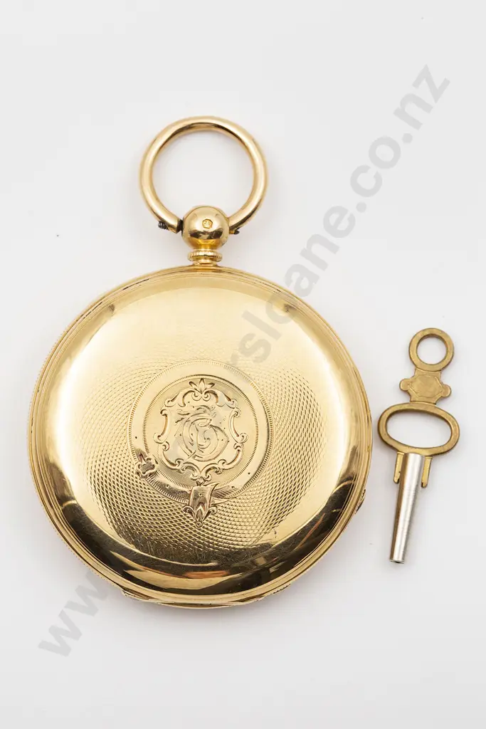 18ct Hunter Cased Key Wind Pocket Watch Image 1++