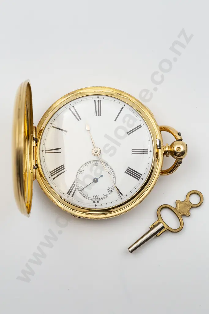 18ct Hunter Cased Key Wind Pocket Watch Image 1++