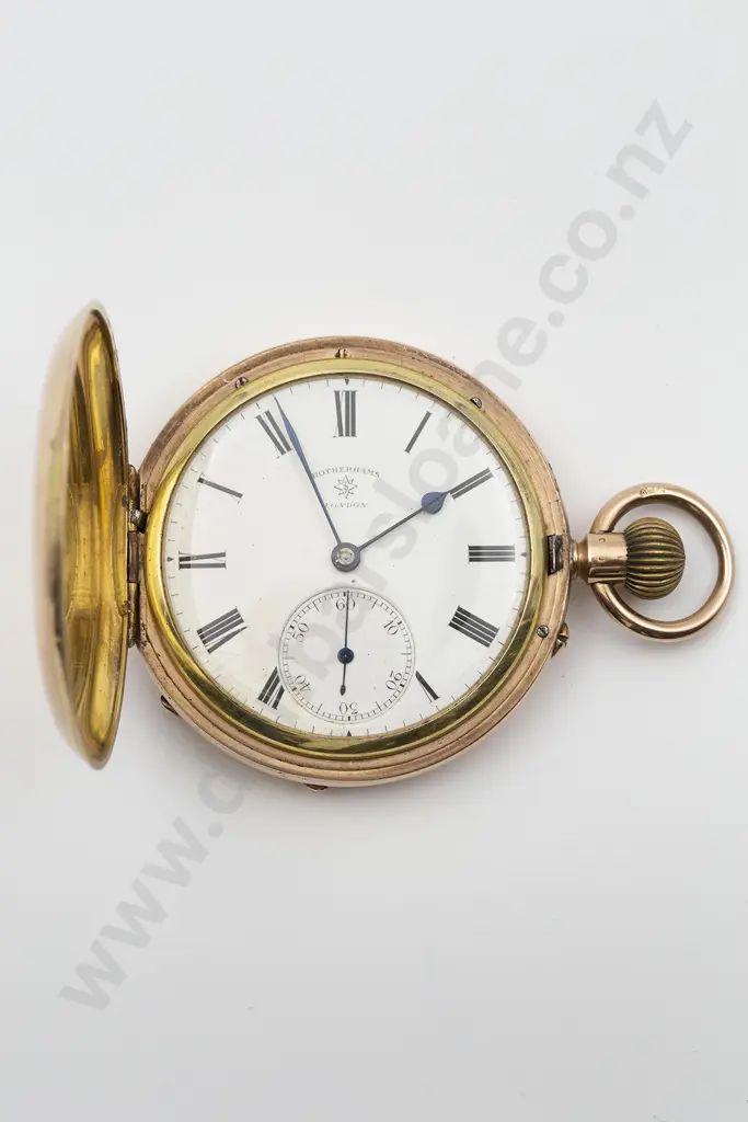 Rotherhams 9ct Hunter Cased Lever Wind Pocket Watch Image 1++