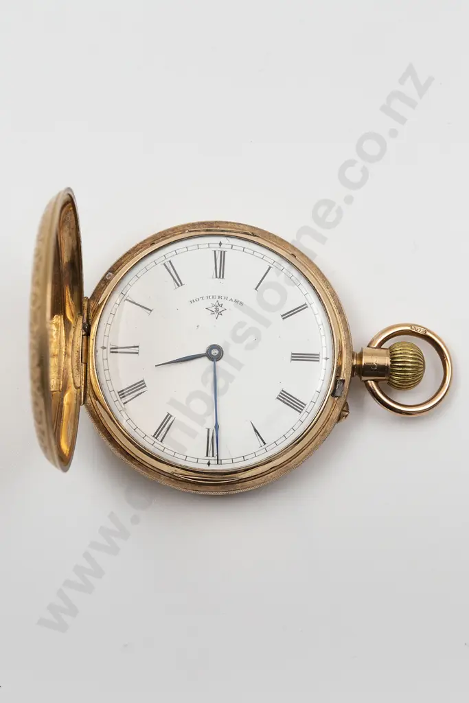 Rotherhams 9ct Hunter Cased Lever Wind Small Pocket Watch Image 1++