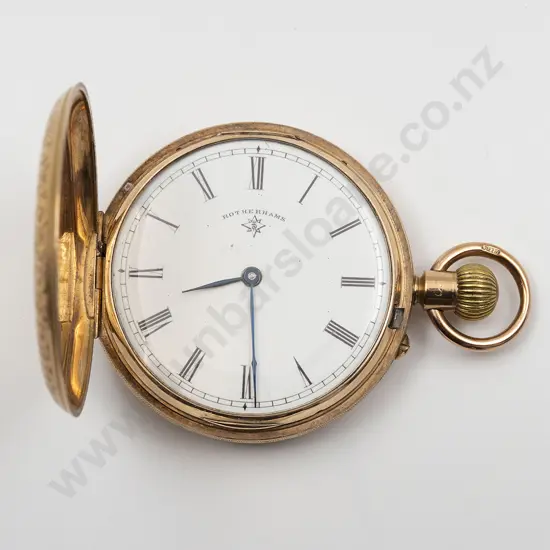 Rotherhams 9ct Hunter Cased Lever Wind Small Pocket Watch