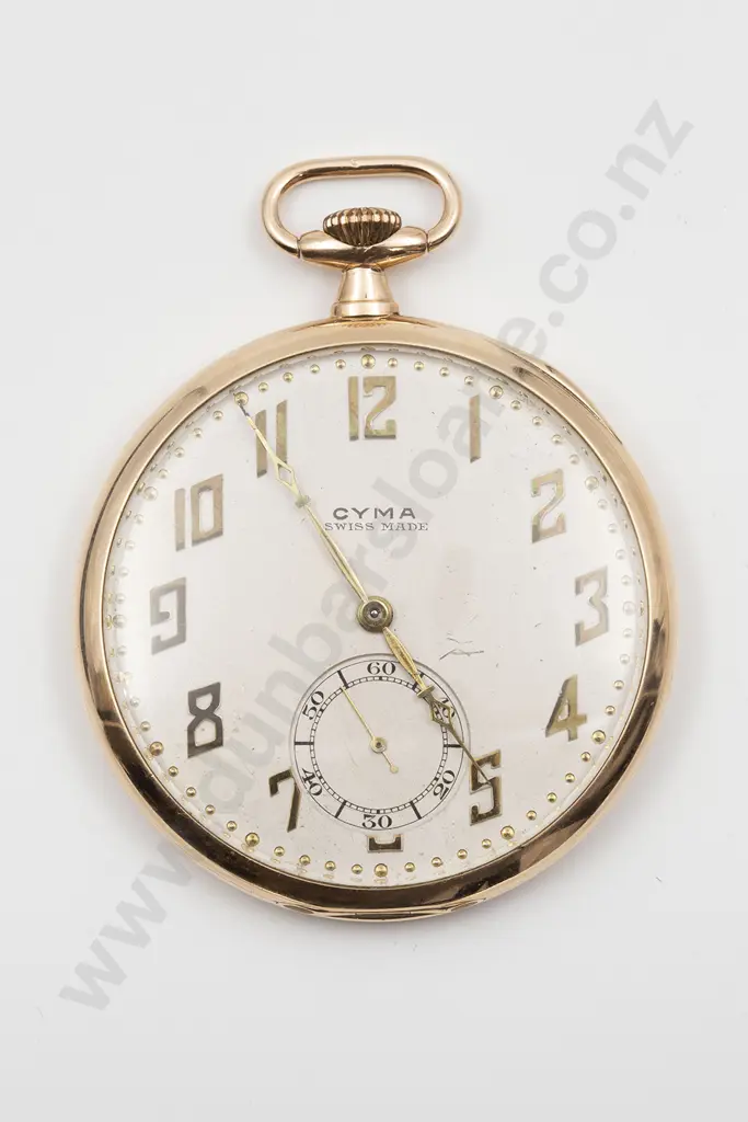 Original Boxed Cyma 9ct Open Face Lever Wind Pocket Watch Image 1++