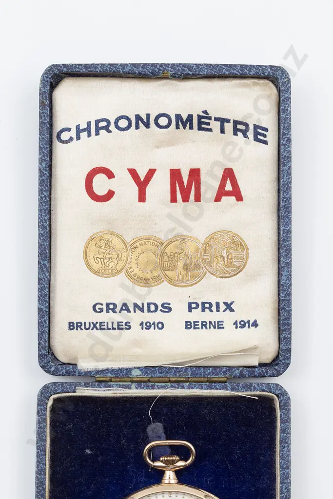 Original Boxed Cyma 9ct Open Face Lever Wind Pocket Watch Image 1++