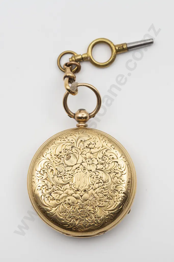 18ct Open Face Key Wind Small Pocket Watch Image 1++