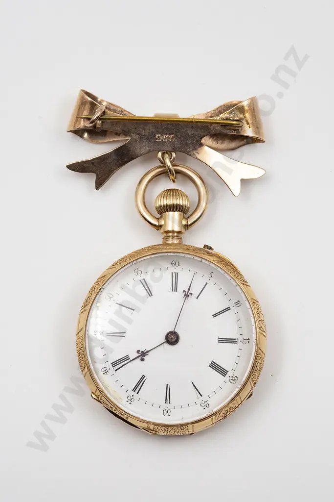 14ct Open Face Lever Wind Small Pocket Watch Image 1++