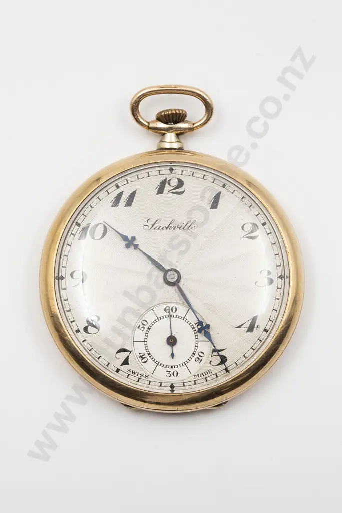 C1930 Sackville Gold Plated Open Face Lever Wind Pocket Watch Image 1++
