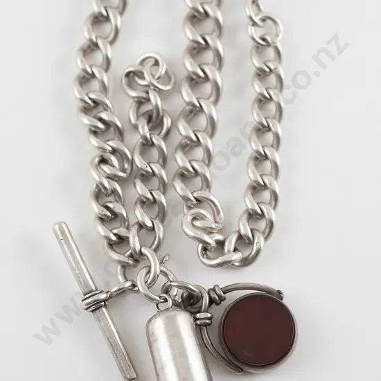 Victorian Heavy S/S Slightly Graduated Curb Link Albert Chain