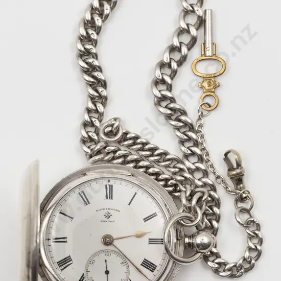 S/S Hunter Cased Key Wind Pocket Watch