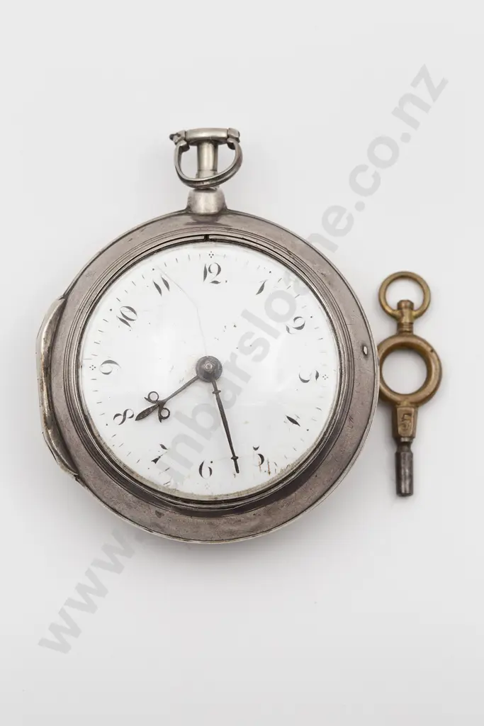 S/S Pear Cased Open Face Key Wind Pocket Watch Image 1++