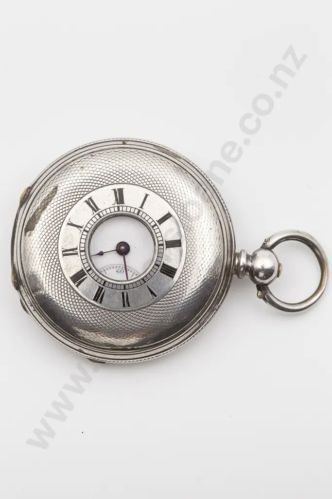 Fine Silver Half Hunter Cased Key Wind Pocket Watch Image 1++