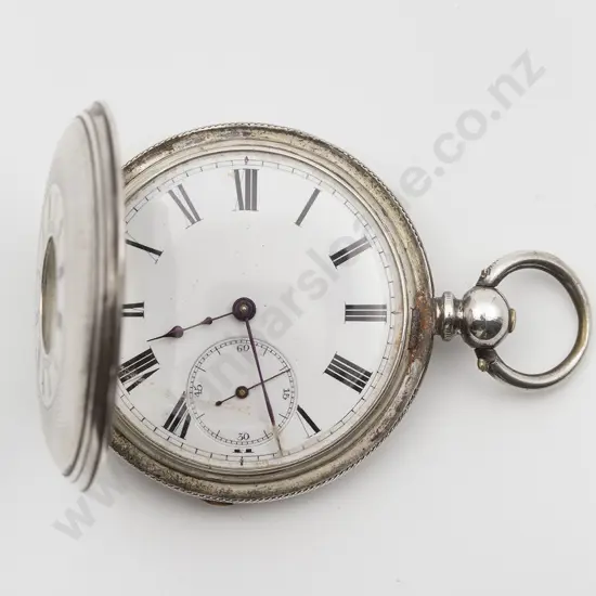 Fine Silver Half Hunter Cased Key Wind Pocket Watch