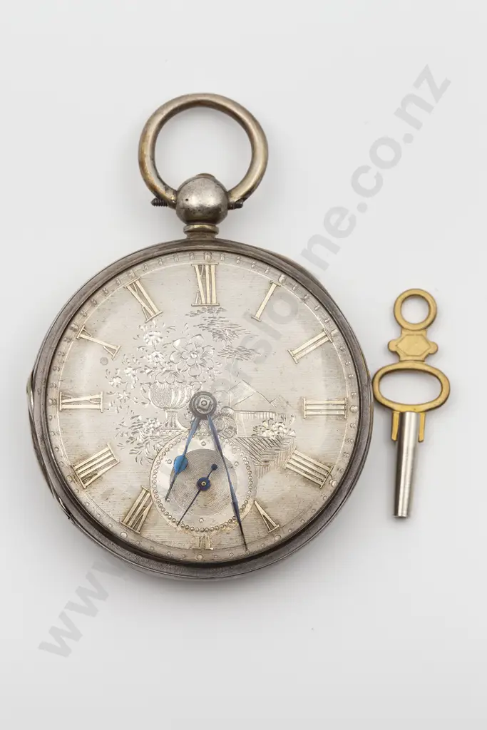 S/S Open Face Key Wind Pocket Watch Image 1++