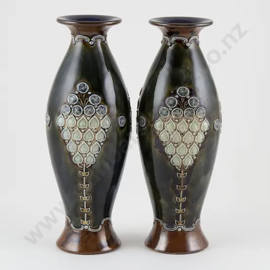Pair Doulton Stoneware Vases
