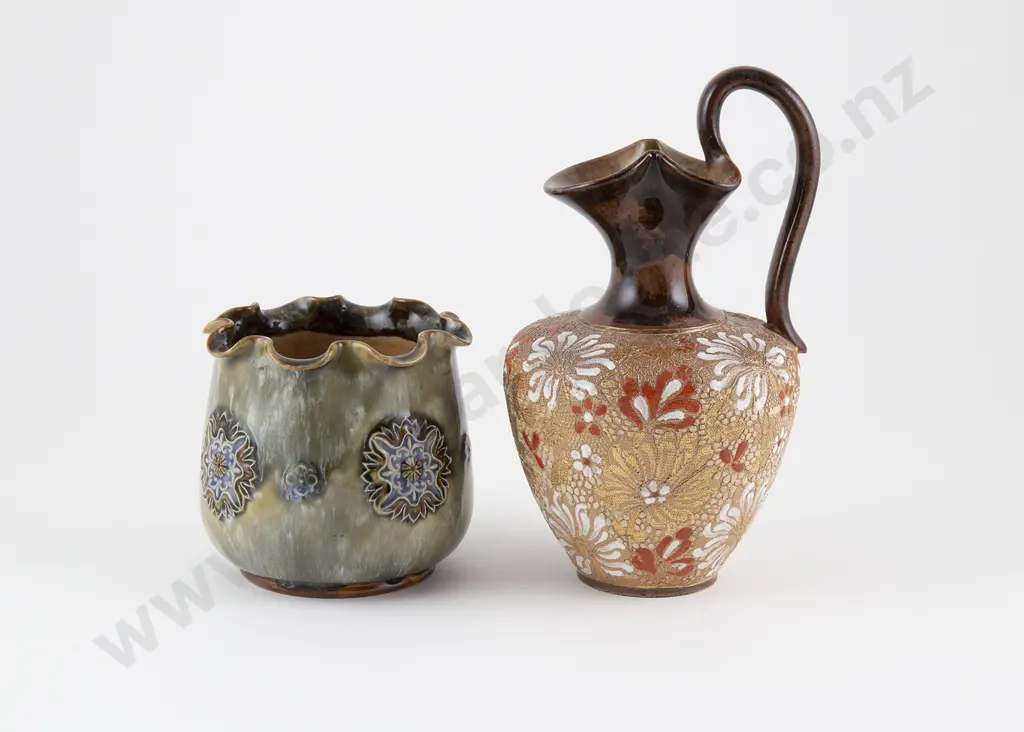 Doulton Stoneware Ewer and Planter Image 1++