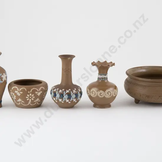 Three Miniature Doulton Early C20th Silicon Stoneware Vases