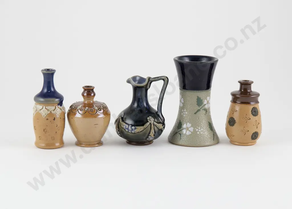 Four Miniature Doulton Stoneware Pots Image 1++
