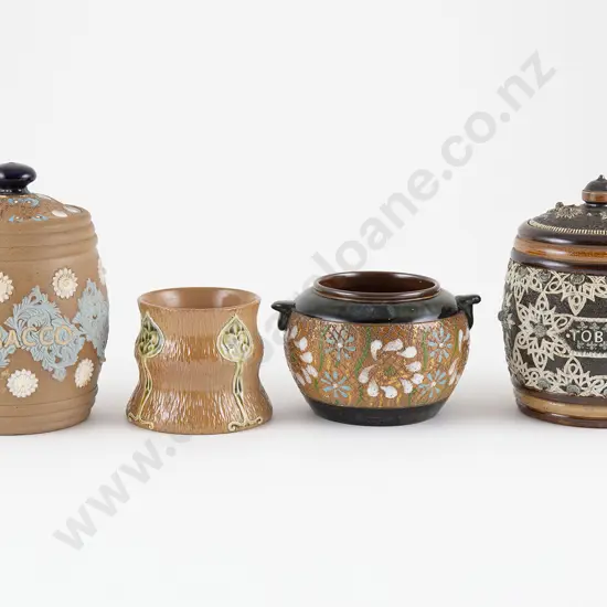 Doulton Stoneware Two Tobacco Barrels