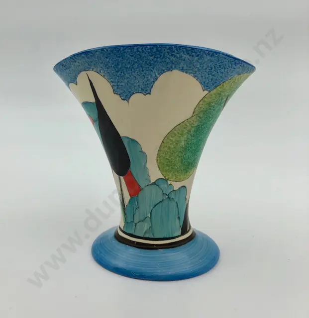 Rare Clarice Cliff Bizarre Ware May Avenue Vase Image 1++