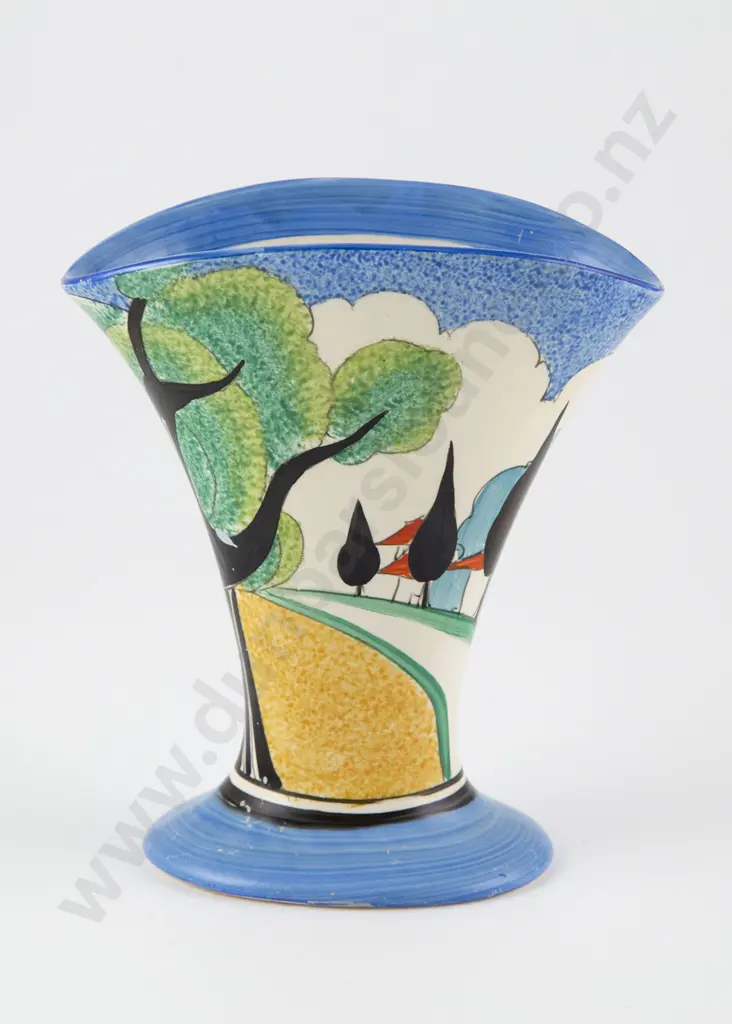 Rare Clarice Cliff Bizarre Ware May Avenue Vase Image 1++