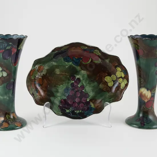 Pair S Hancock & Sons Trumpet Vases