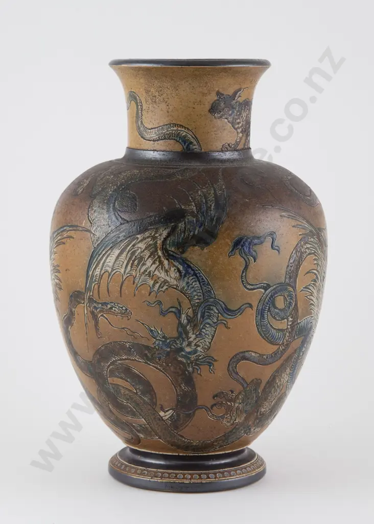 Martin Brothers Pottery Dragon Vase Image 1++