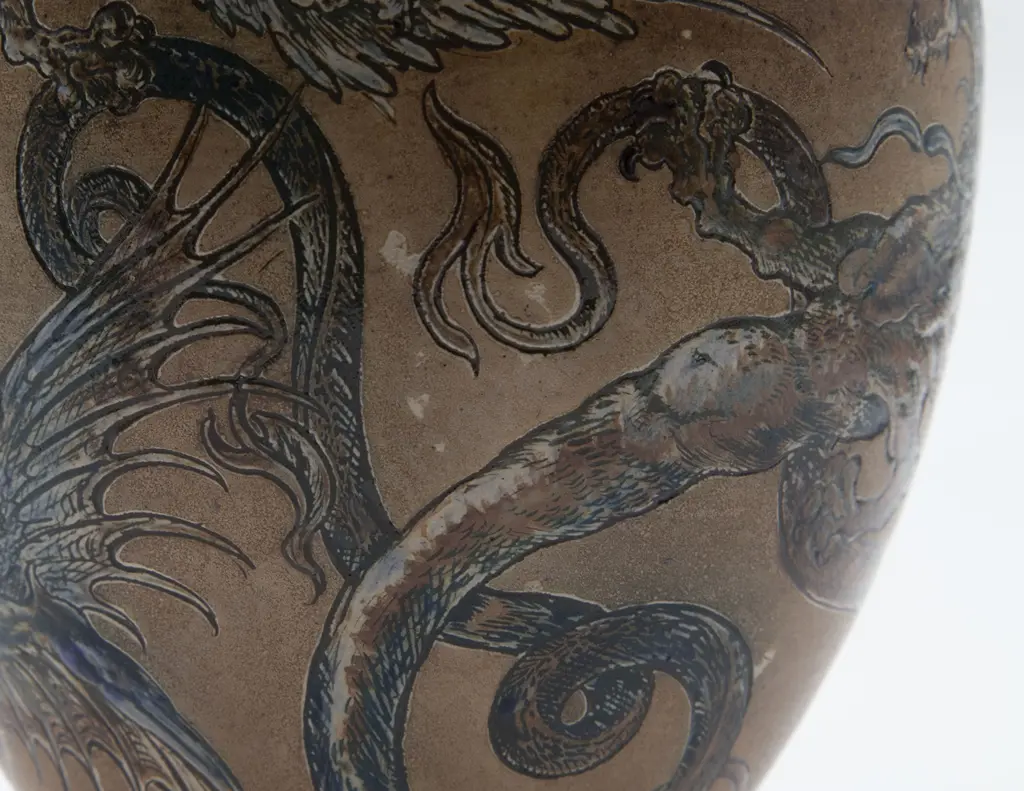 Martin Brothers Pottery Dragon Vase Image 1++